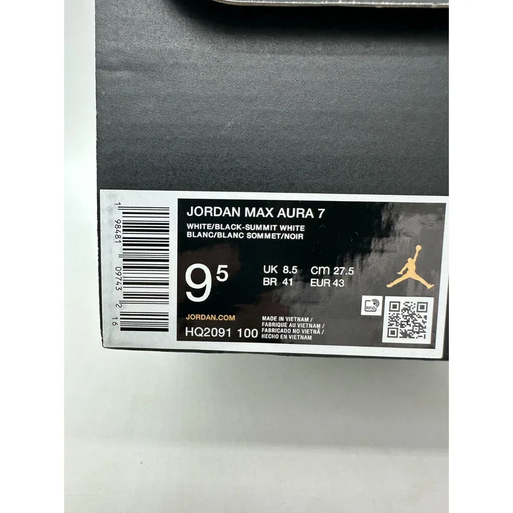 Jordan Max Aura 7 Mens Size 9.5 White Black Basketball Athletic Shoes HQ2091 100